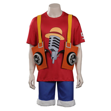Anime One Piece Red Monkey D. Luffy Cosplay Disfraz Traje Fiesta